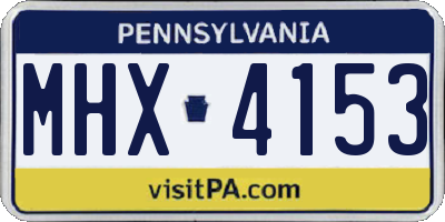 PA license plate MHX4153