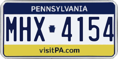 PA license plate MHX4154