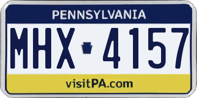 PA license plate MHX4157