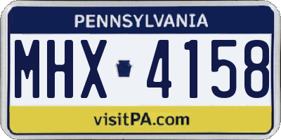 PA license plate MHX4158