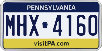 PA license plate MHX4160