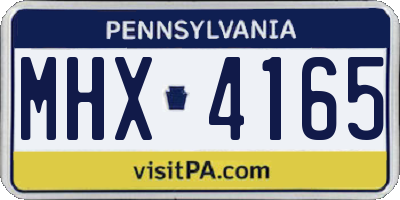 PA license plate MHX4165