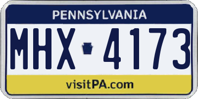 PA license plate MHX4173