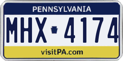 PA license plate MHX4174