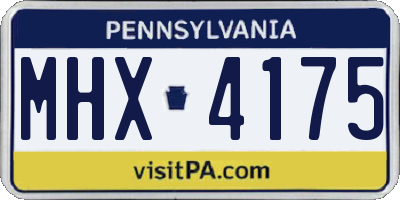 PA license plate MHX4175