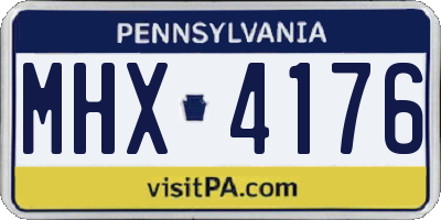 PA license plate MHX4176