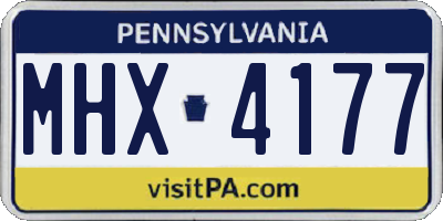 PA license plate MHX4177