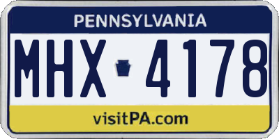 PA license plate MHX4178