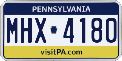 PA license plate MHX4180