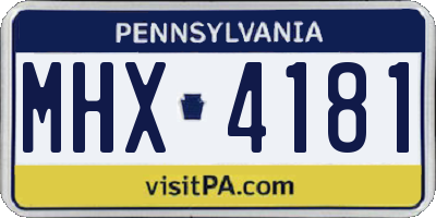 PA license plate MHX4181