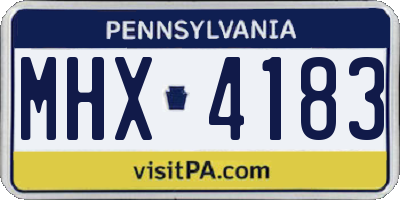 PA license plate MHX4183