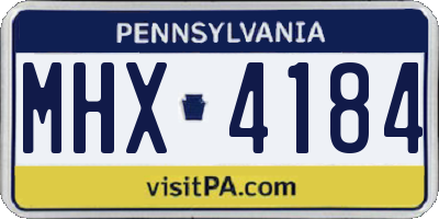 PA license plate MHX4184