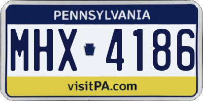 PA license plate MHX4186