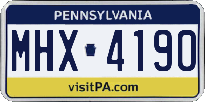 PA license plate MHX4190