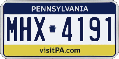PA license plate MHX4191
