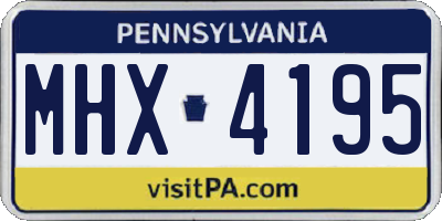 PA license plate MHX4195