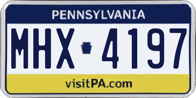 PA license plate MHX4197