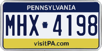 PA license plate MHX4198