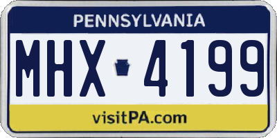 PA license plate MHX4199