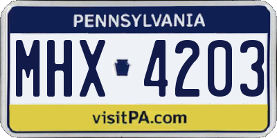 PA license plate MHX4203