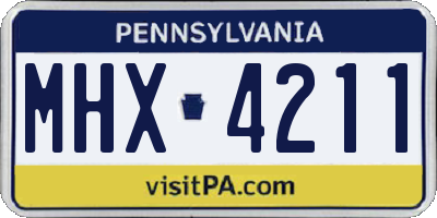 PA license plate MHX4211
