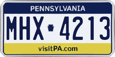 PA license plate MHX4213
