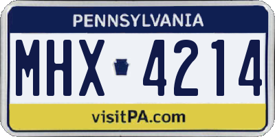 PA license plate MHX4214