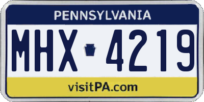 PA license plate MHX4219
