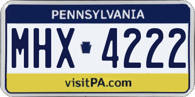 PA license plate MHX4222