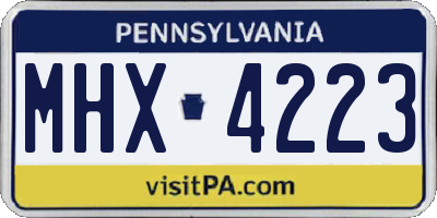 PA license plate MHX4223
