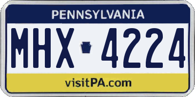 PA license plate MHX4224