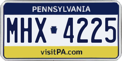 PA license plate MHX4225