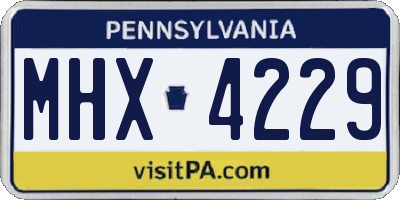 PA license plate MHX4229