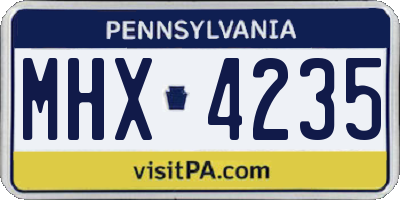PA license plate MHX4235