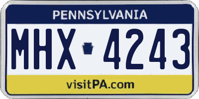 PA license plate MHX4243