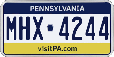 PA license plate MHX4244