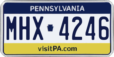 PA license plate MHX4246