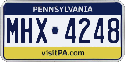 PA license plate MHX4248