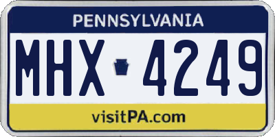 PA license plate MHX4249