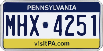 PA license plate MHX4251