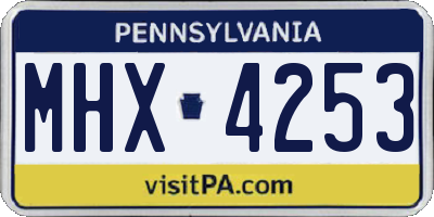 PA license plate MHX4253