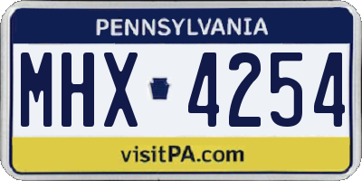 PA license plate MHX4254
