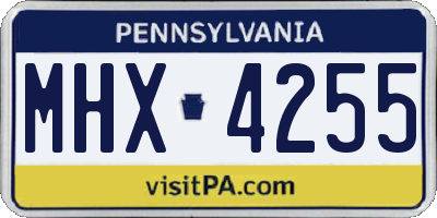 PA license plate MHX4255