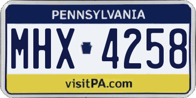 PA license plate MHX4258