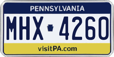 PA license plate MHX4260