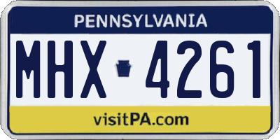 PA license plate MHX4261