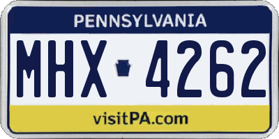 PA license plate MHX4262