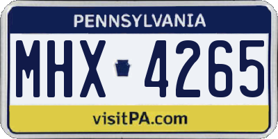 PA license plate MHX4265