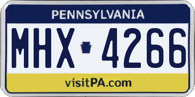 PA license plate MHX4266