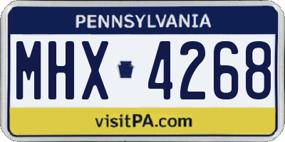 PA license plate MHX4268